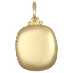 Faye Kim 18 Karat Gold Cushion Shaped Locket Pendant