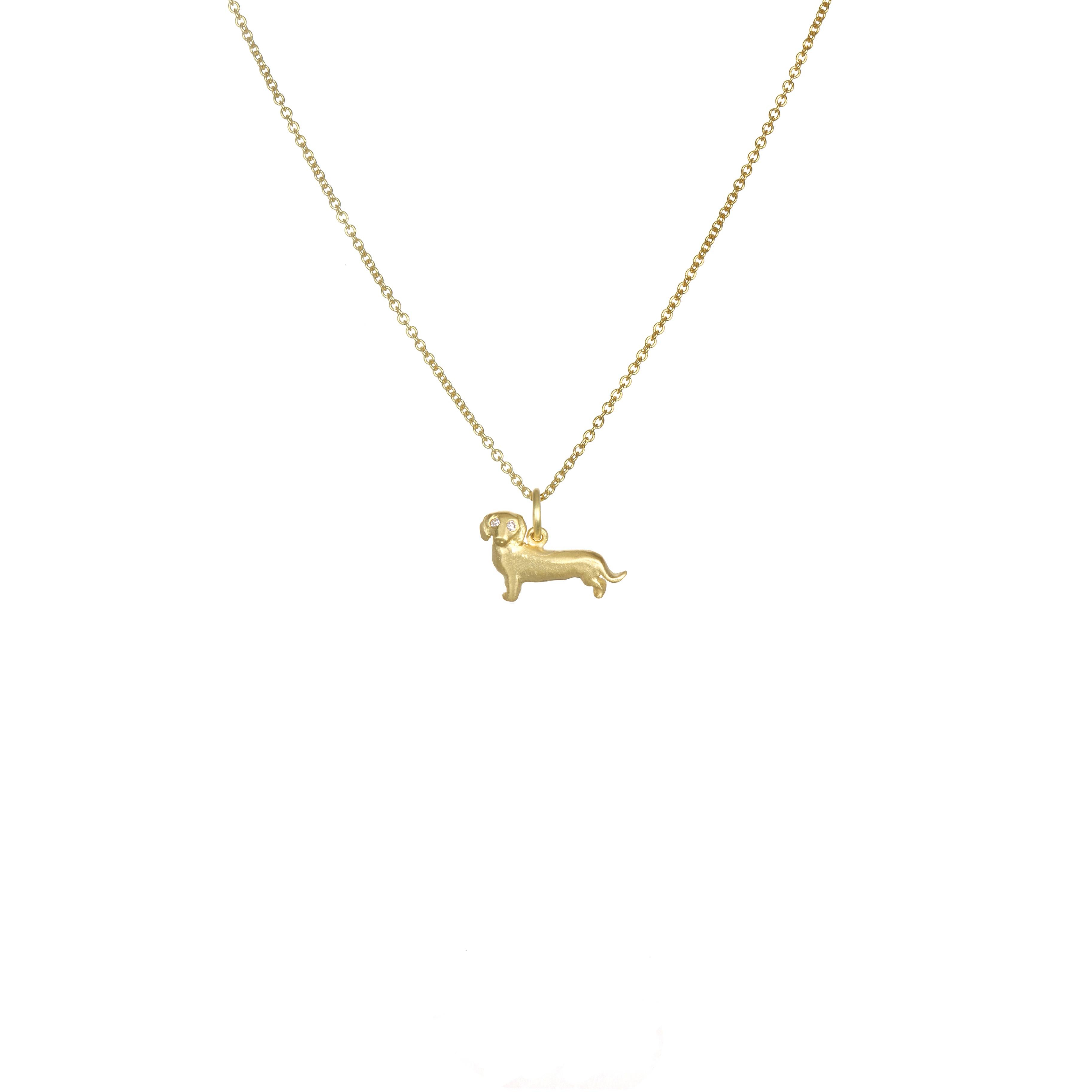 gold dachshund pendant