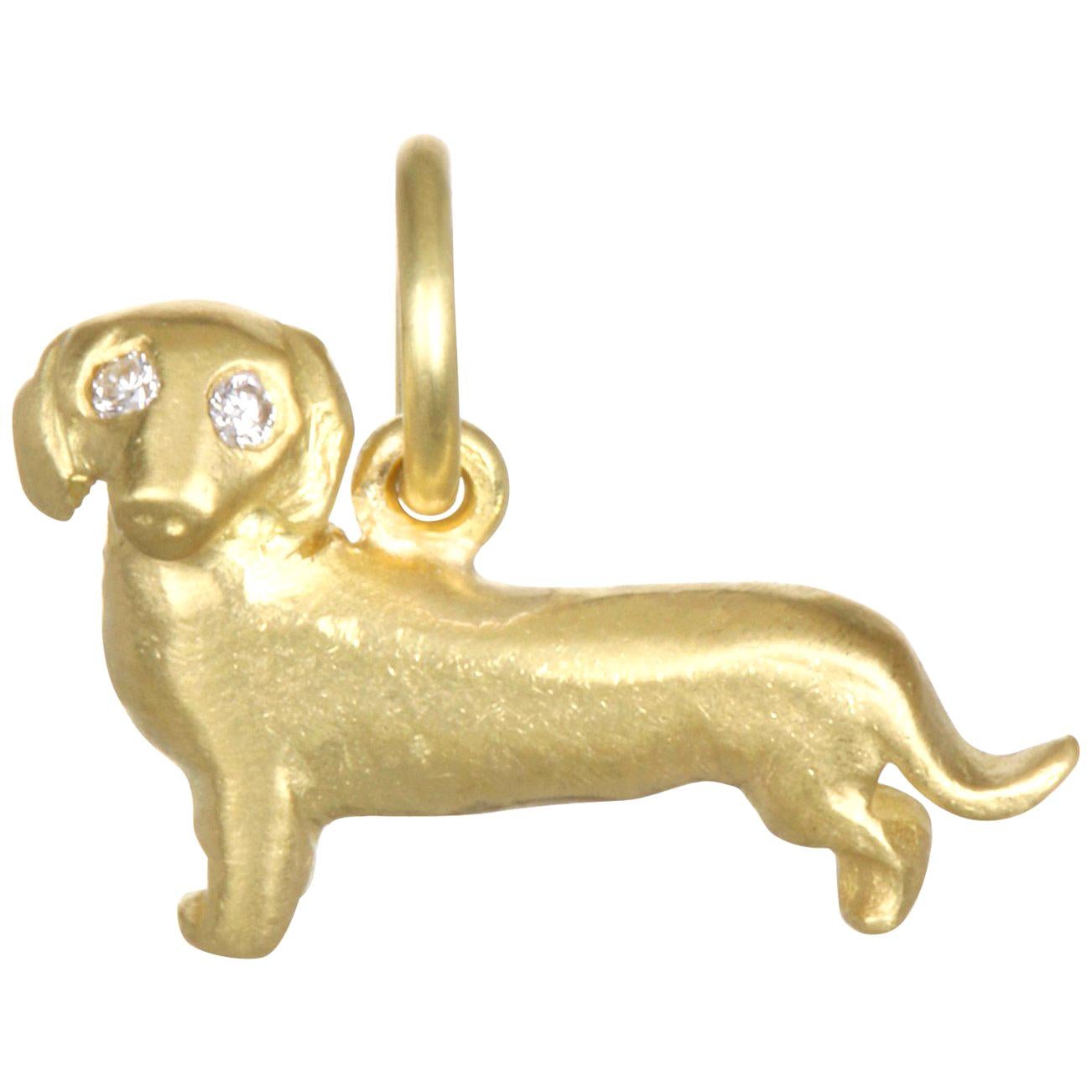 Faye Kim 18 Karat Gold Dachshund Charm Necklace