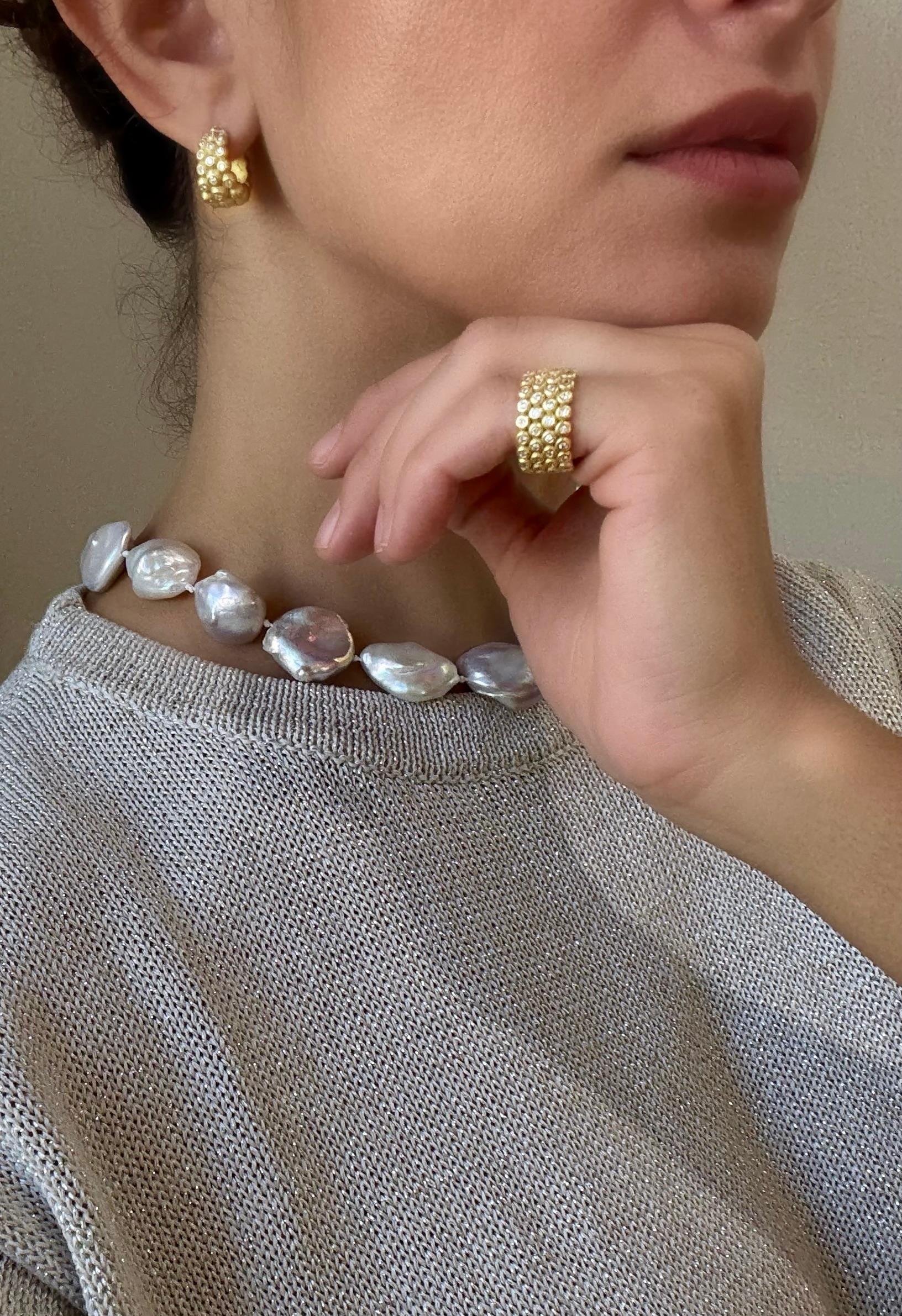 Contemporaneo Faye Kim, oro 18 carati, anello con diamante a 4 file di sigari in vendita