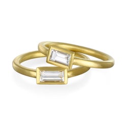 Faye Kim 18K Gold Diamond Baguette Ring, .40 Carat, USA Handmade