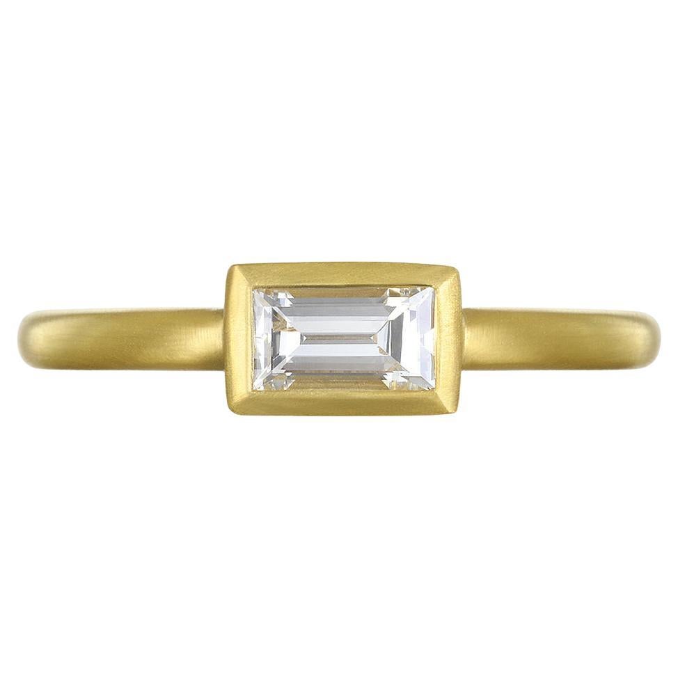 Faye Kim 18 Karat Gold Diamond Baguette Ring For Sale