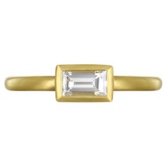 Faye Kim 18 Karat Gold Diamond Baguette Ring