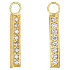 Faye Kim 18 Karat Gold Diamond Bar Drops