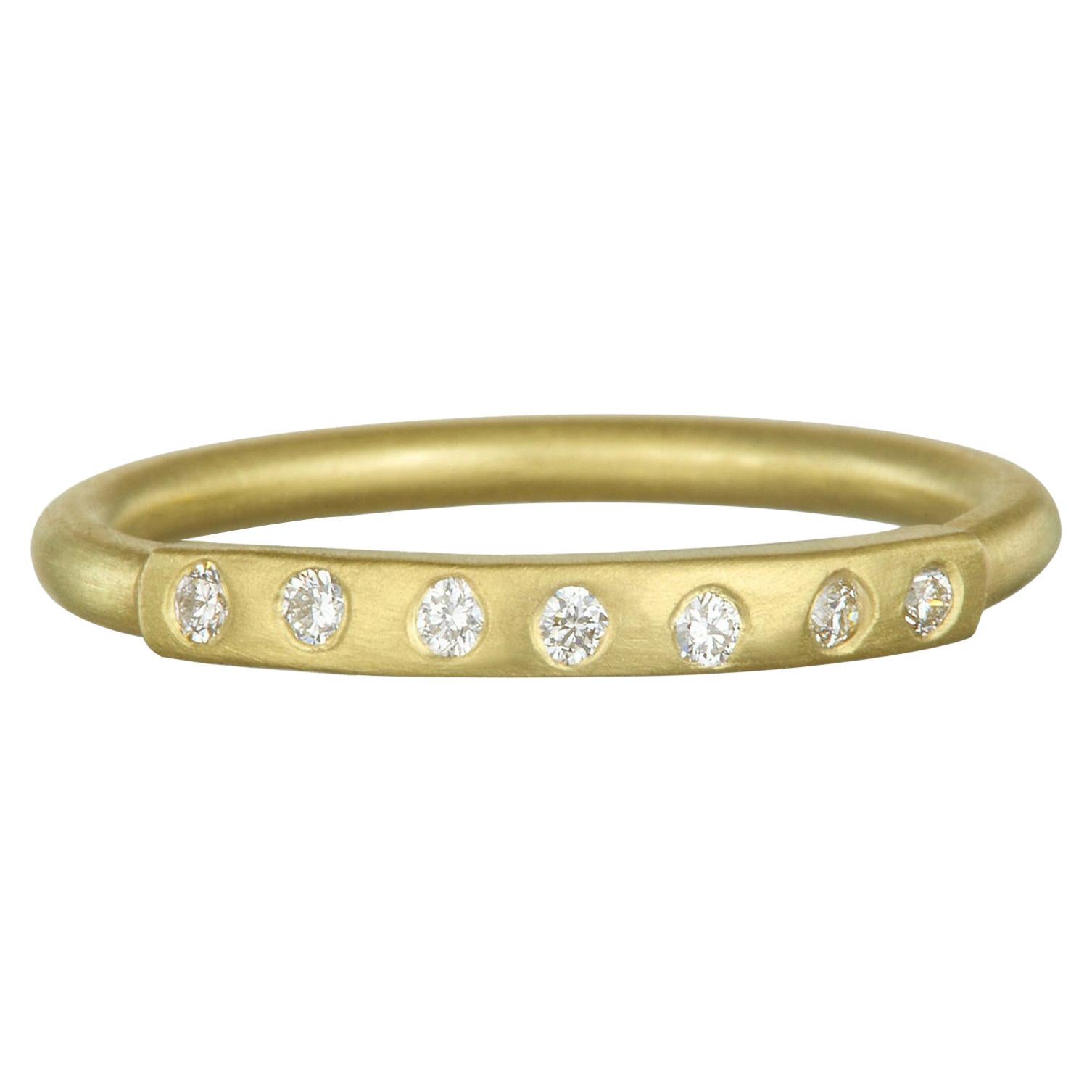 Faye Kim 18 Karat Gold Yellow Sapphire Bar Stack band Ring at 1stDibs ...