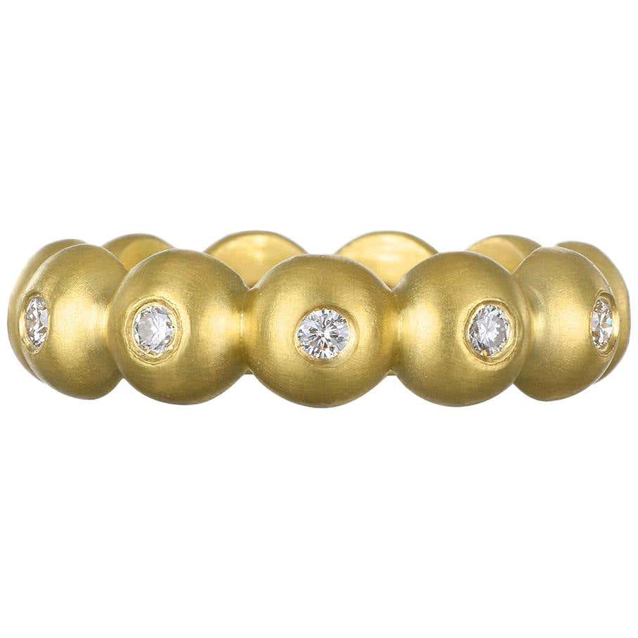 Faye Kim 18 Karat Gold Diamond Bead Stack Ring at 1stDibs | clash de ...