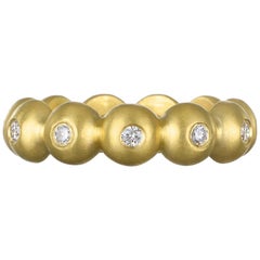18 Karat Gold Diamant-Perlen-Stapelring von Kim