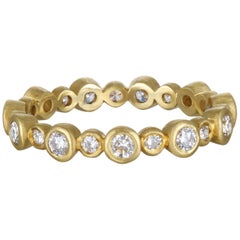 Faye Kim 18 Karat Gold Diamond Bezel Eternity Band
