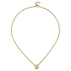Faye Kim 18 Karat Gold Diamond Bezel Necklace