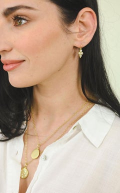 Faye Kim 18 Karat Gold Diamond Brilliant Cut Quad Drop Earrings