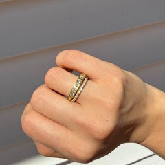 Faye Kim 18 Karat Gold Diamond Burnished Bar Ring, 0.42ct
