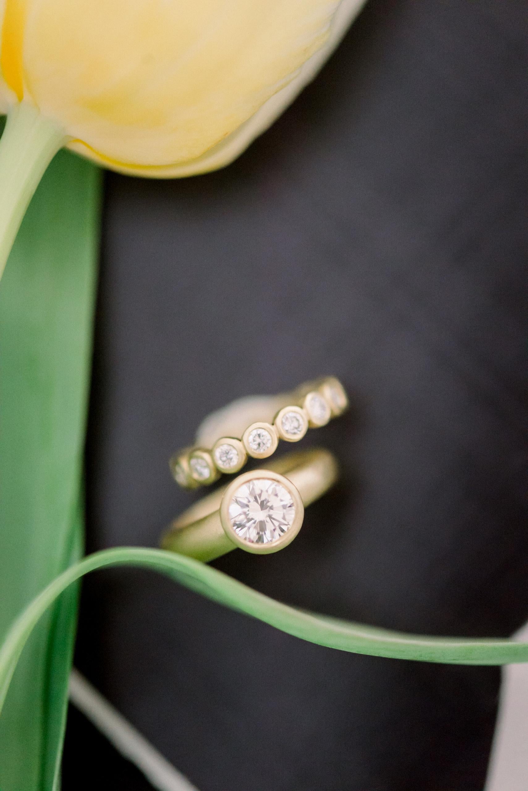 Contemporary Faye Kim 18 Karat Gold Diamond Eternity Band For Sale