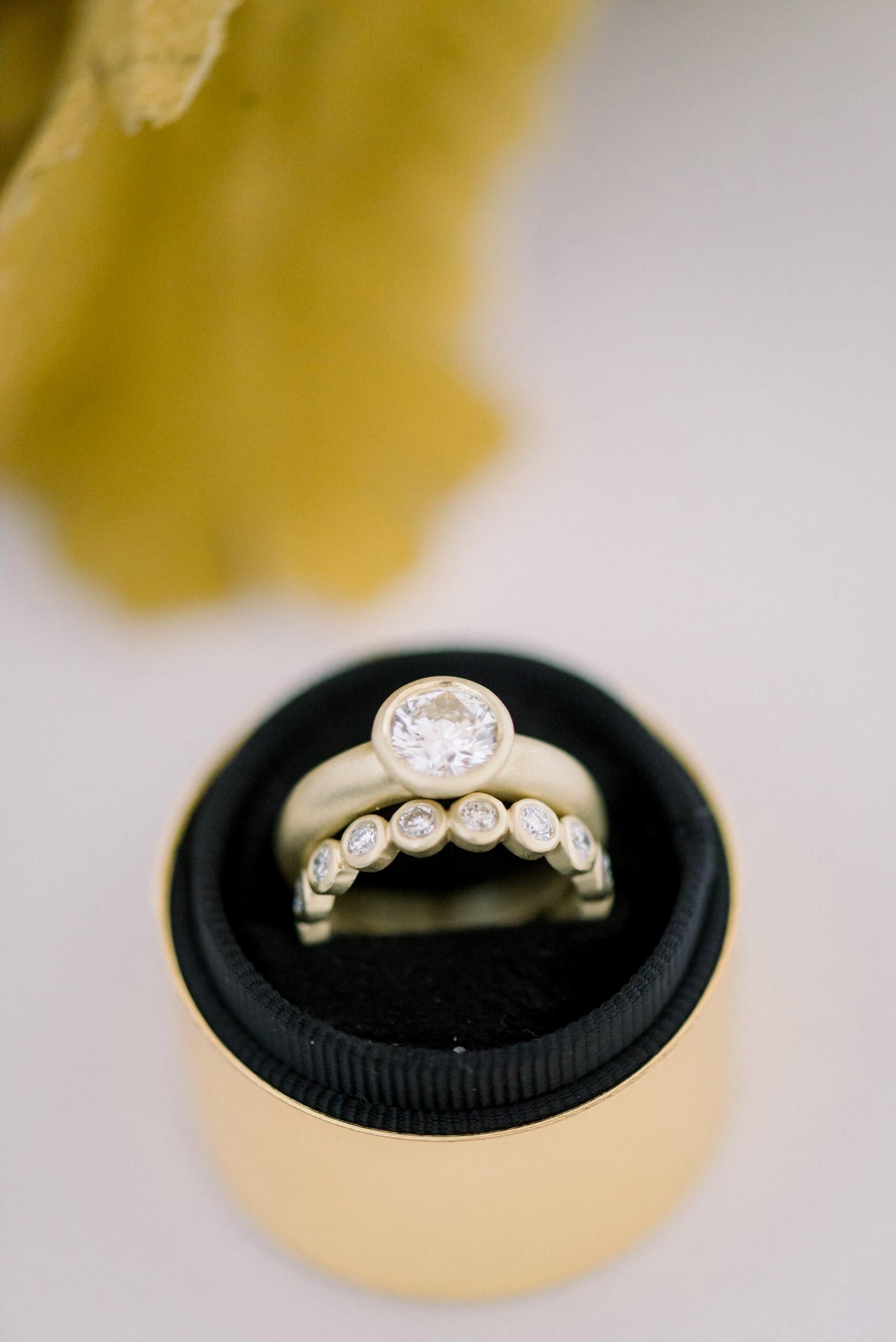 Women's or Men's Faye Kim 18 Karat Gold Diamond Eternity Band For Sale