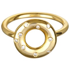 Faye Kim 18 Karat Gold Diamond Gold Lifesaver Ring