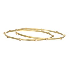 Vintage Faye Kim 18 Karat Gold Diamond Granulation Bangle - Sold individually