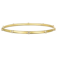 Faye Kim 18 Karat Gold Diamond Granulation Bangle - Sold individually