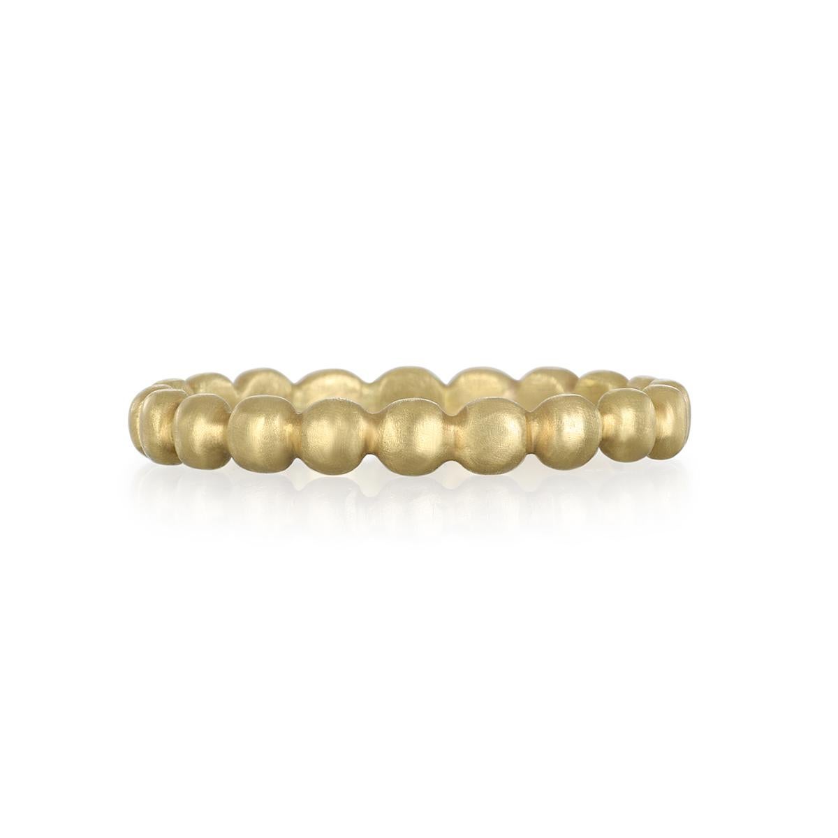 Contemporary Faye Kim 18 Karat Gold Diamond Granulation Bead Stack Rings For Sale
