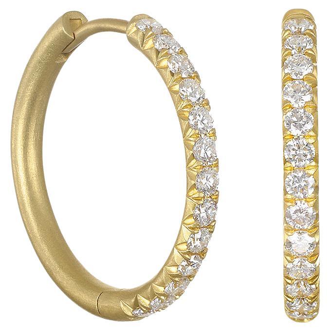 Faye Kim 18 Karat Gold Diamond Hoop Earrings