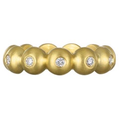 Faye Kim 18 Karat Gold Diamond Large Granulation Bead Ring
