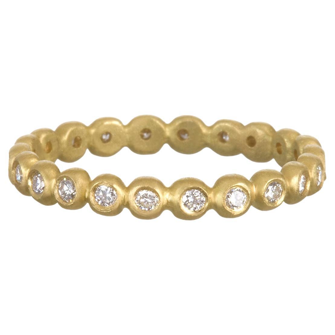 Faye Kim 18 Karat Gold Diamond Small Granulation Bead Ring For Sale