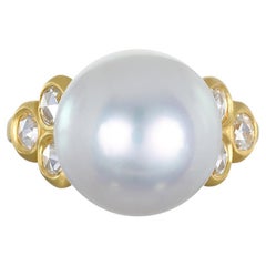 Faye Kim 18 Karat Gold Diamond White South Sea Pearl Ring