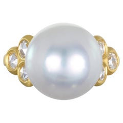 Faye Kim 18 Karat Gold Diamond White South Sea Pearl Ring