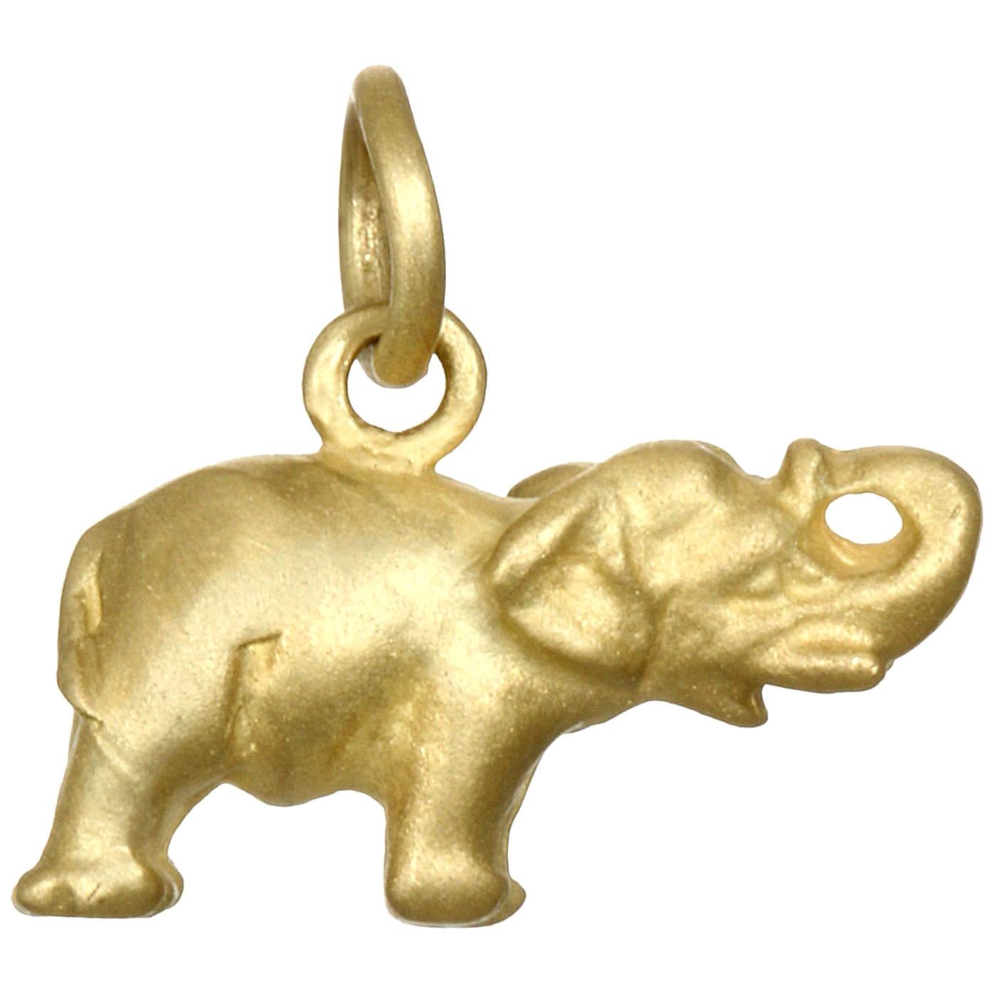 Faye Kim 18 Karat Gold Elephant Charm Necklace