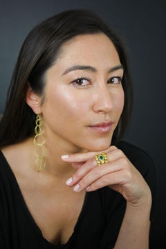 Faye Kim 18 Karat Gold Emerald Bezel Ring