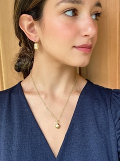 Faye Kim 18 Karat Gold Emerald Cut Diamond Shield Earrings