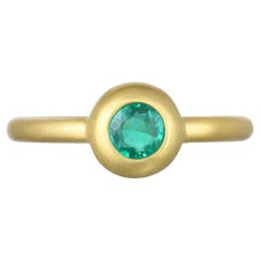 Faye Kim 18 Karat Gold Emerald Dome Ring