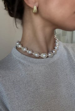 Faye Kim 18 Karat Gold Süßwasser-Flammenperlenkette
