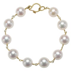 Faye Kim 18 Karat Gold Freshwater White Pearl Bracelet