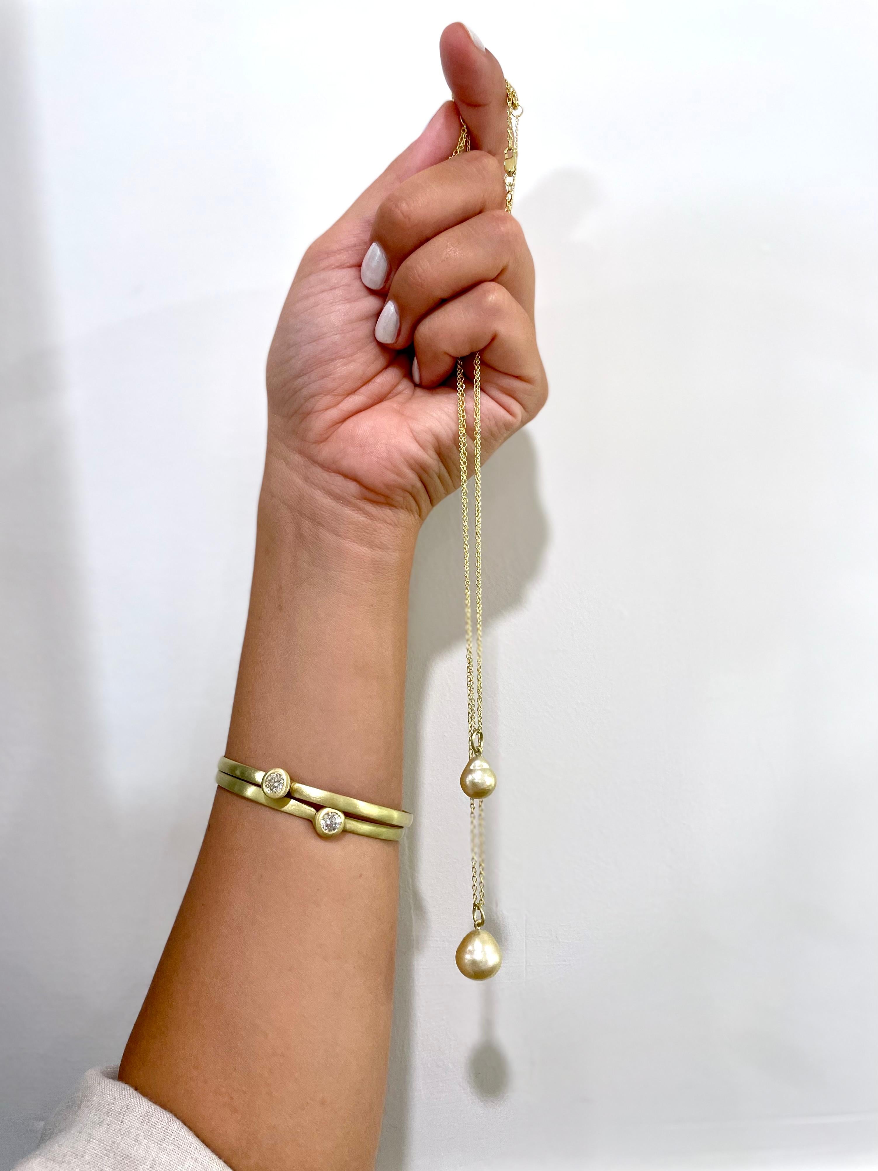 Faye Kim 18 Karat Gold Golden South Sea Pearl Drop Pendant Necklace For Sale 1
