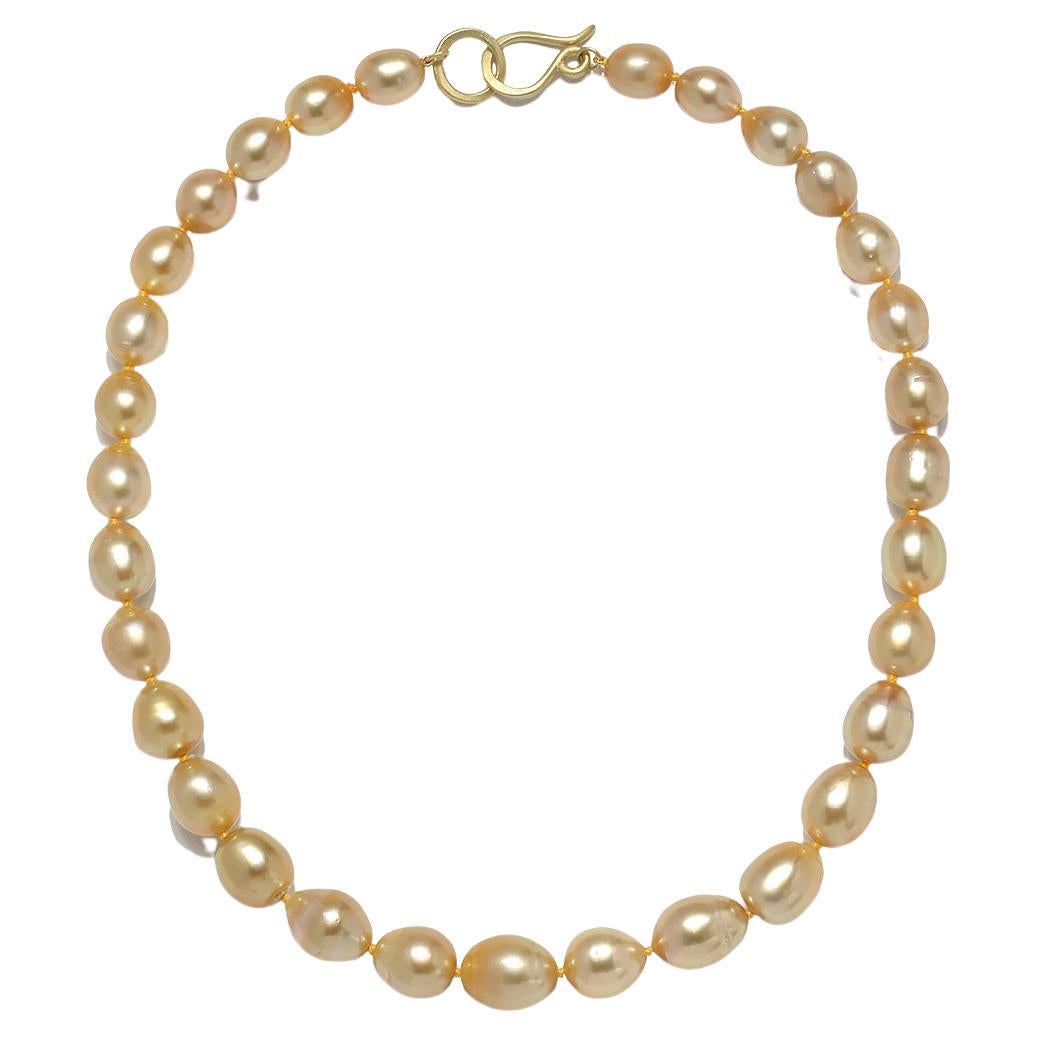 Faye Kim 18 Karat Gold Golden South Sea Pearl Pearl Necklace For Sale