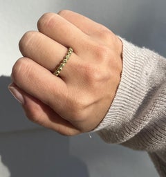 Faye Kim 18 Karat Gold Green Sapphire Granulation Bead Ring