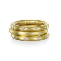 Faye Kim 18 Karat Gold Burnished Diamond Band Ring
