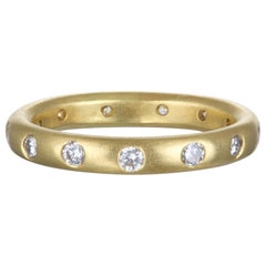 Faye Kim 18 Karat Gold Gypsy Set Diamond Band Ring