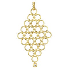 Faye Kim 18 Karat Gold Handmade Diamond Mesh Pendant