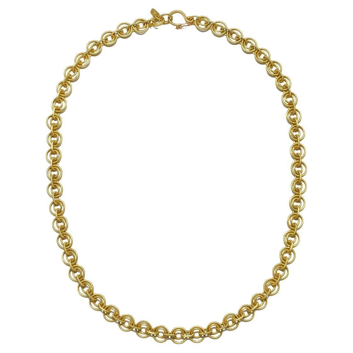 Faye Kim 18 Karat Gold Handmade Double Loop Chain For Sale