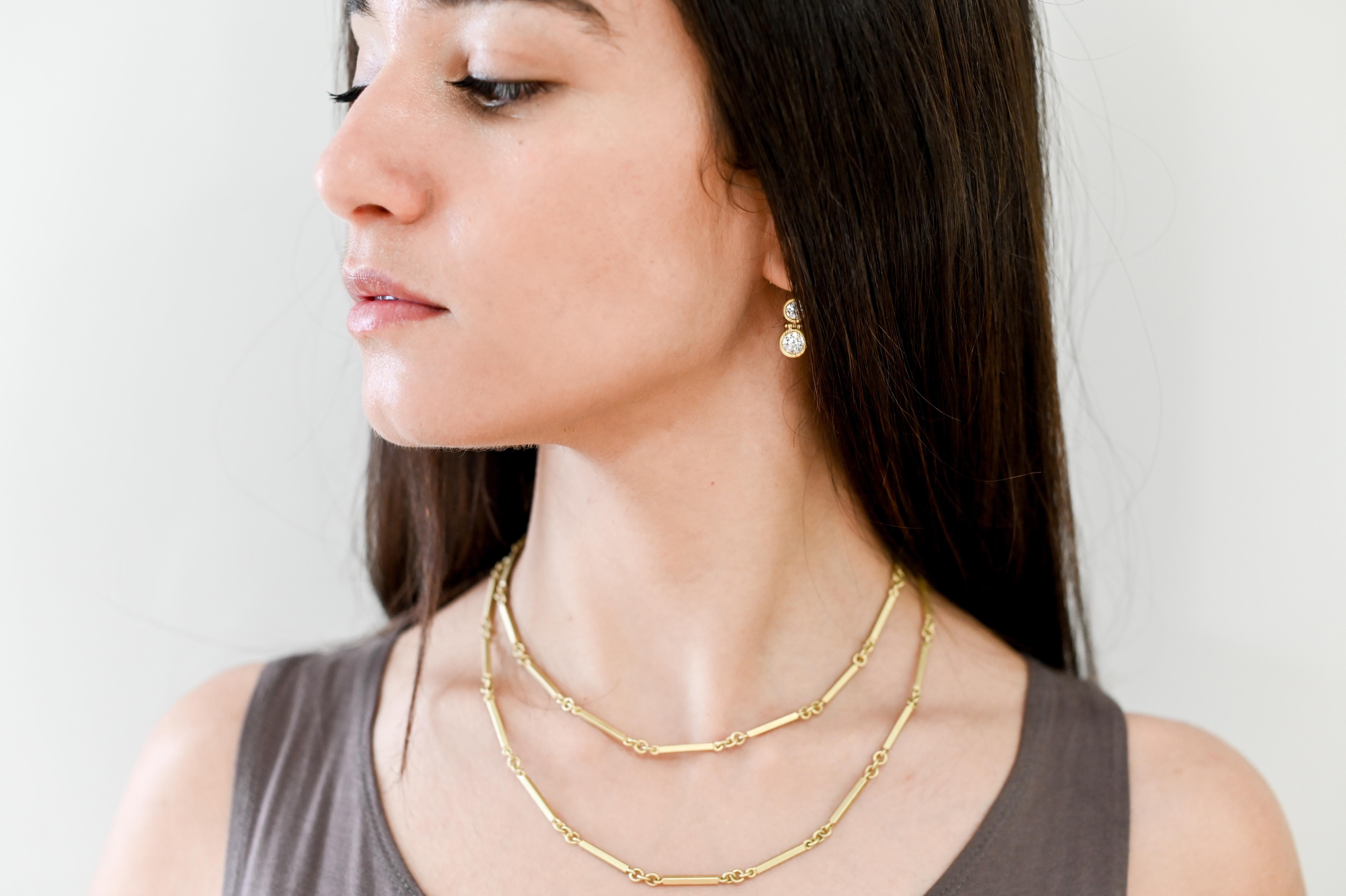 Faye Kim 18 Karat Gold Handmade Fob Chain In New Condition In Darien, CT