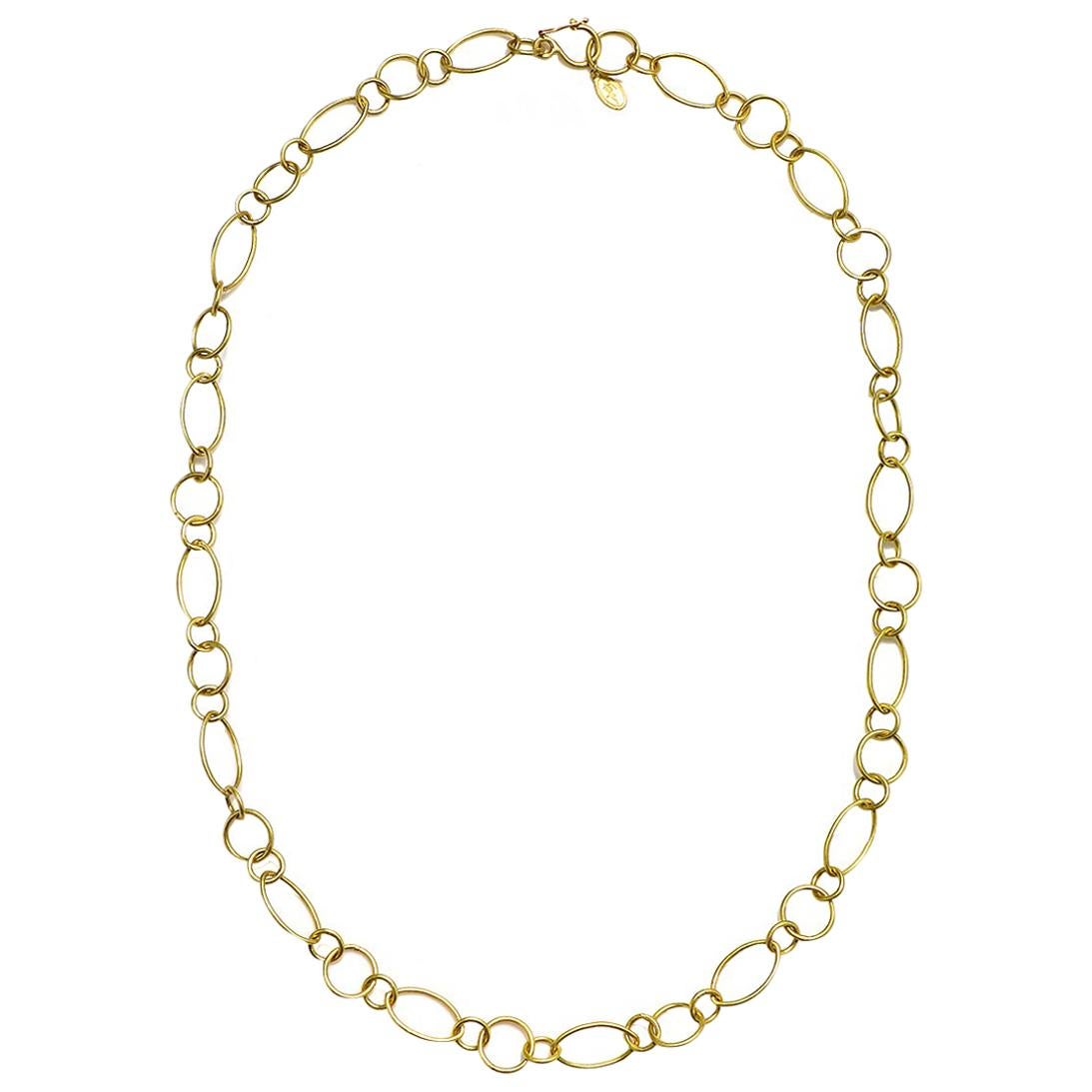Faye Kim 18 Karat Gold Handmade Marquise Chain Link Necklace