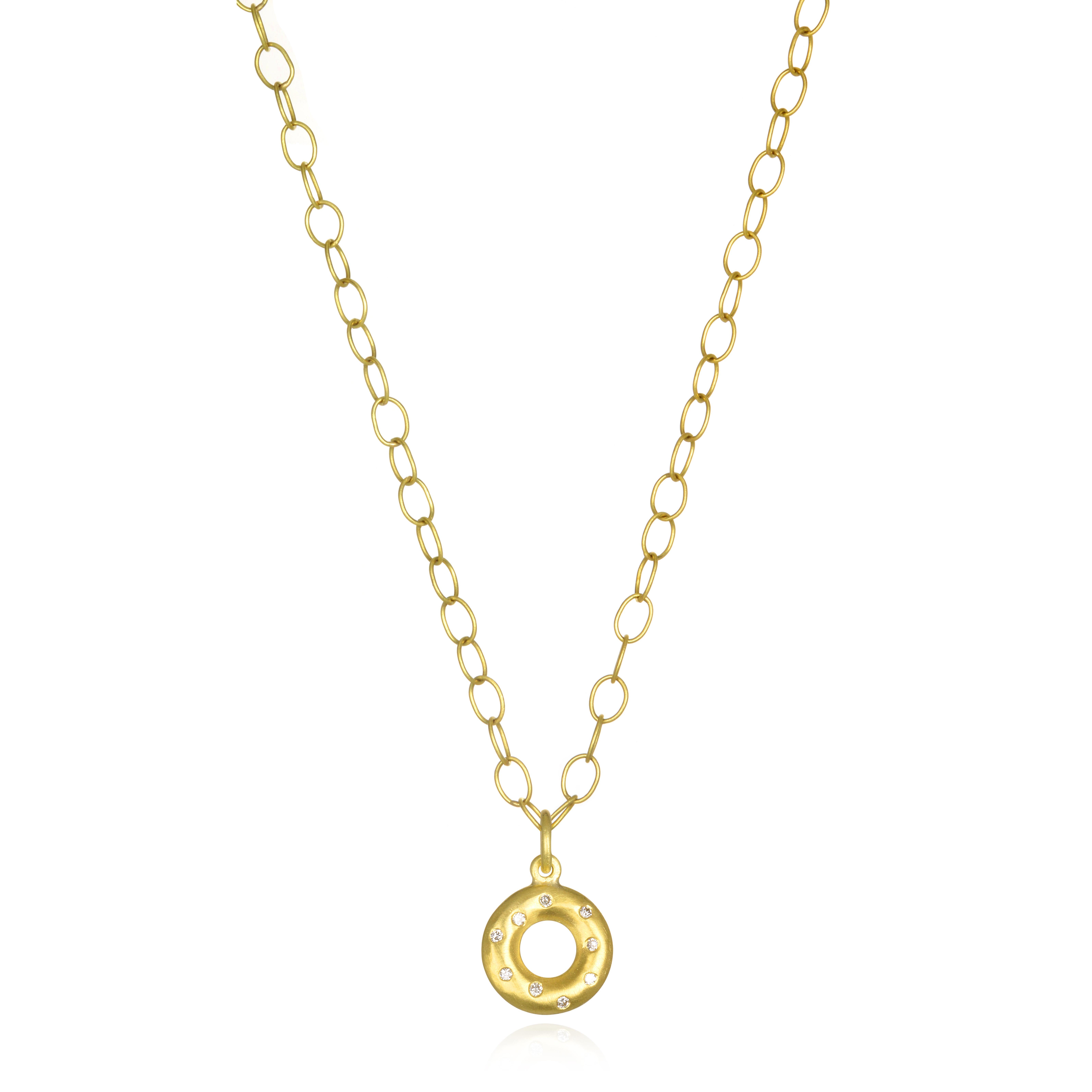 Women's or Men's Faye Kim 18 Karat Gold Handmade Medium Oval Link Chain For Sale