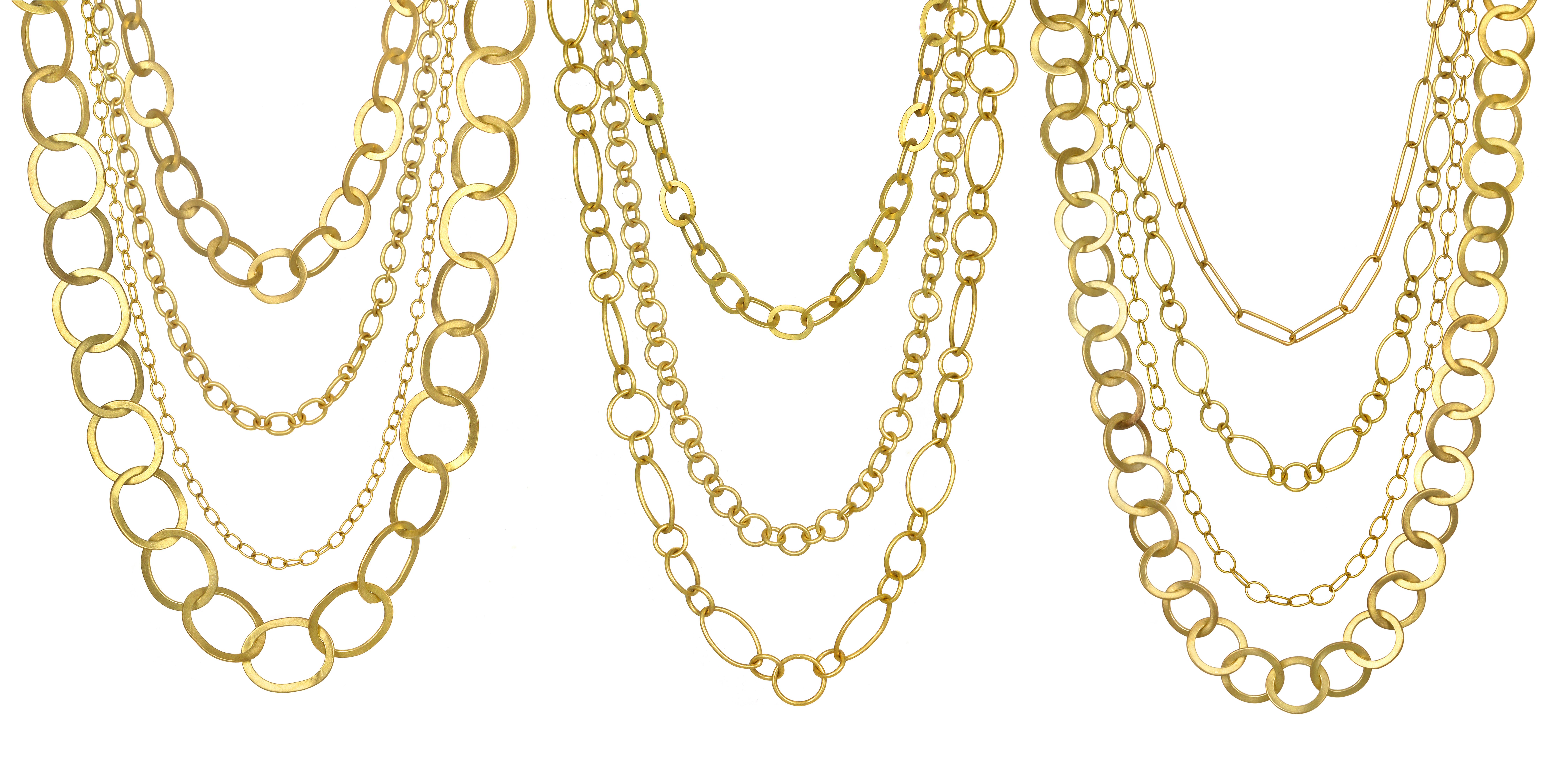 Faye Kim, petite chaîne à maillons marquise en or 18 carats faite à la main - 18 pouces en vente 4