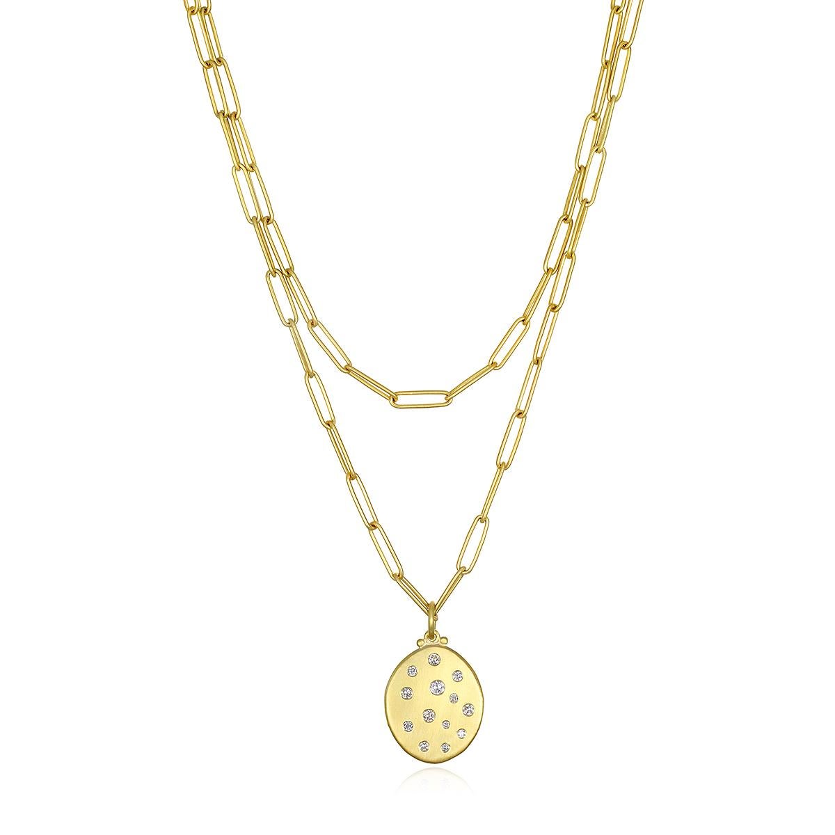 Contemporary Faye Kim 18 Karat Gold Handmade Paperclip Chain - 18