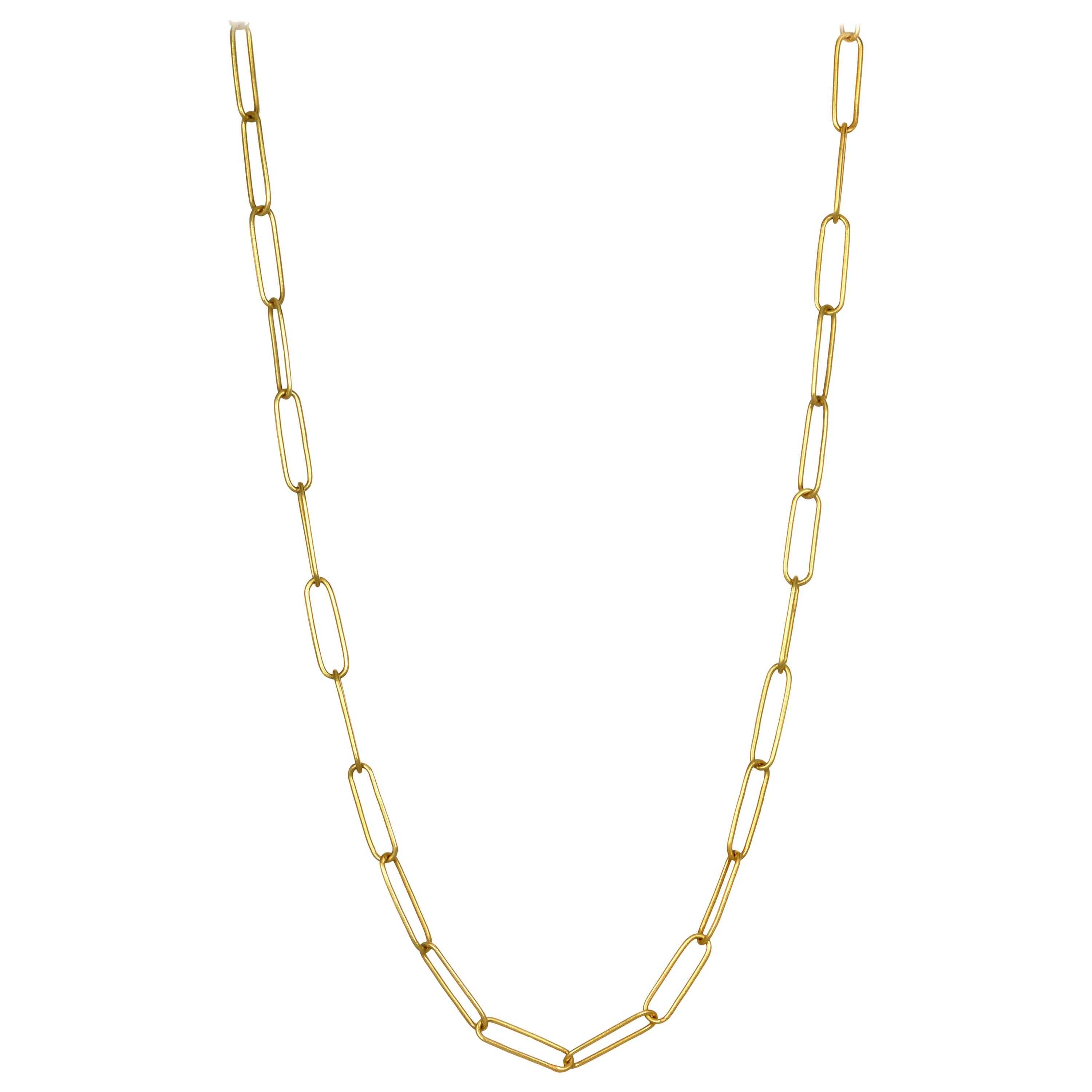 Faye Kim 18 Karat Gold Handmade Paperclip Chain - 34"