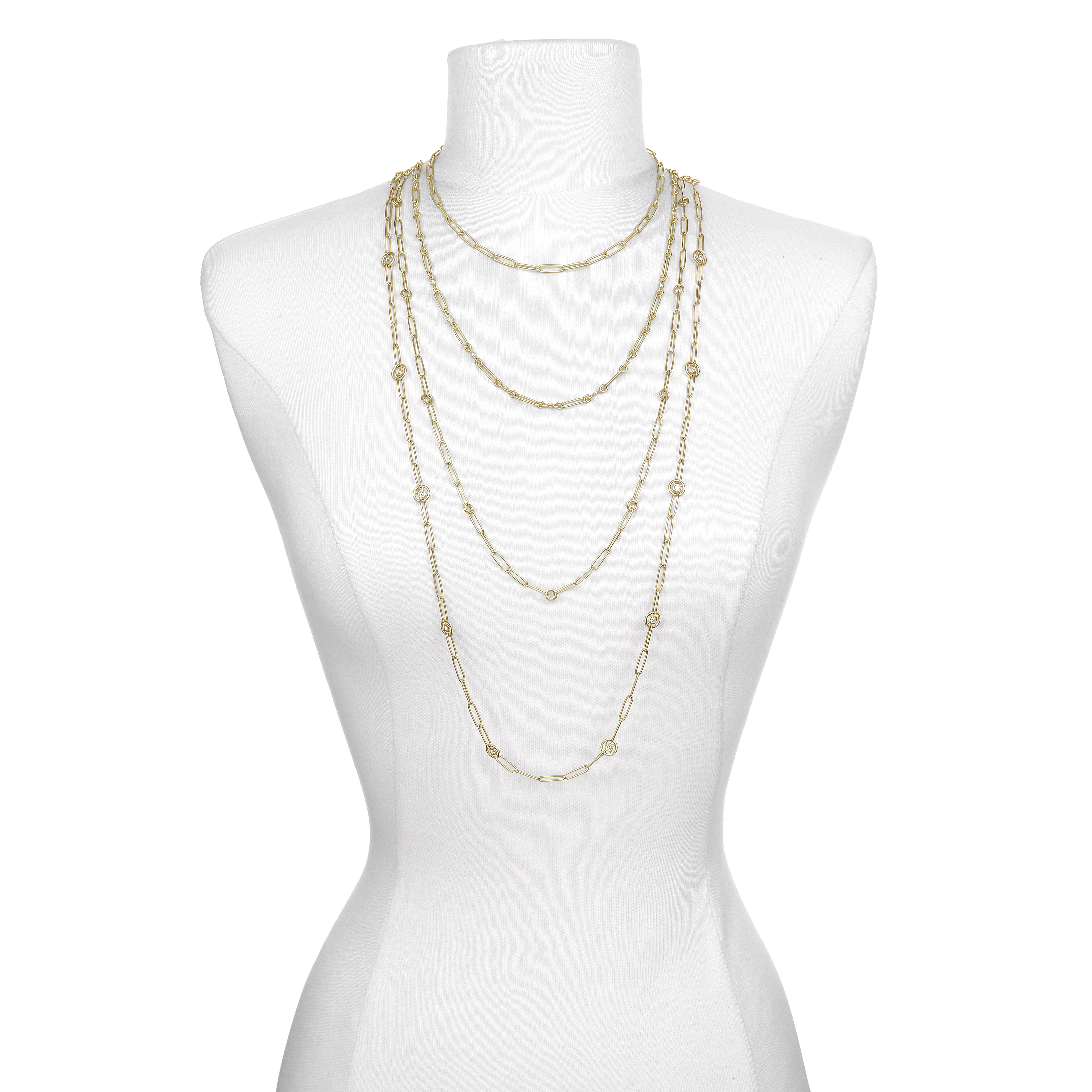 Contemporary Faye Kim 18 Karat Gold Handmade Paperclip Chain