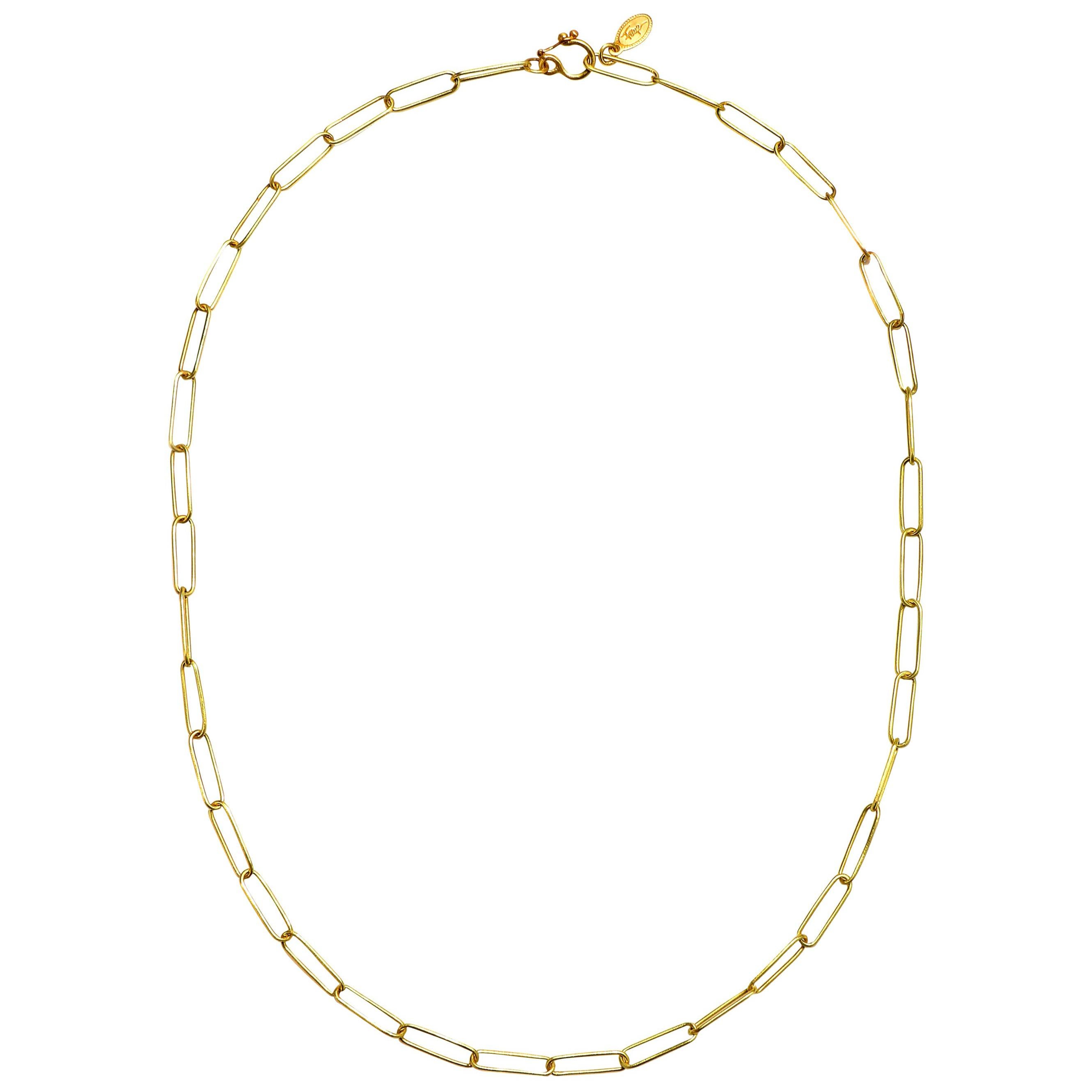 Faye Kim 18 Karat Gold Handmade Paperclip Chain