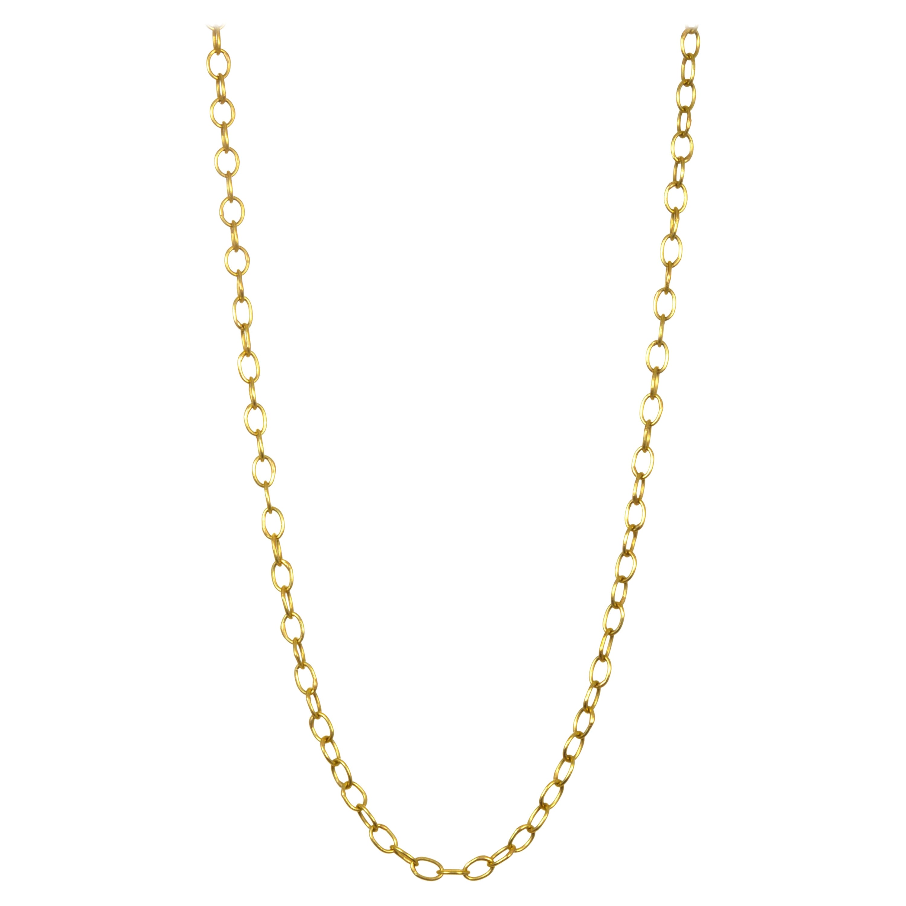 Faye Kim 18 Karat Gold Handmade Small Oval Link Chain