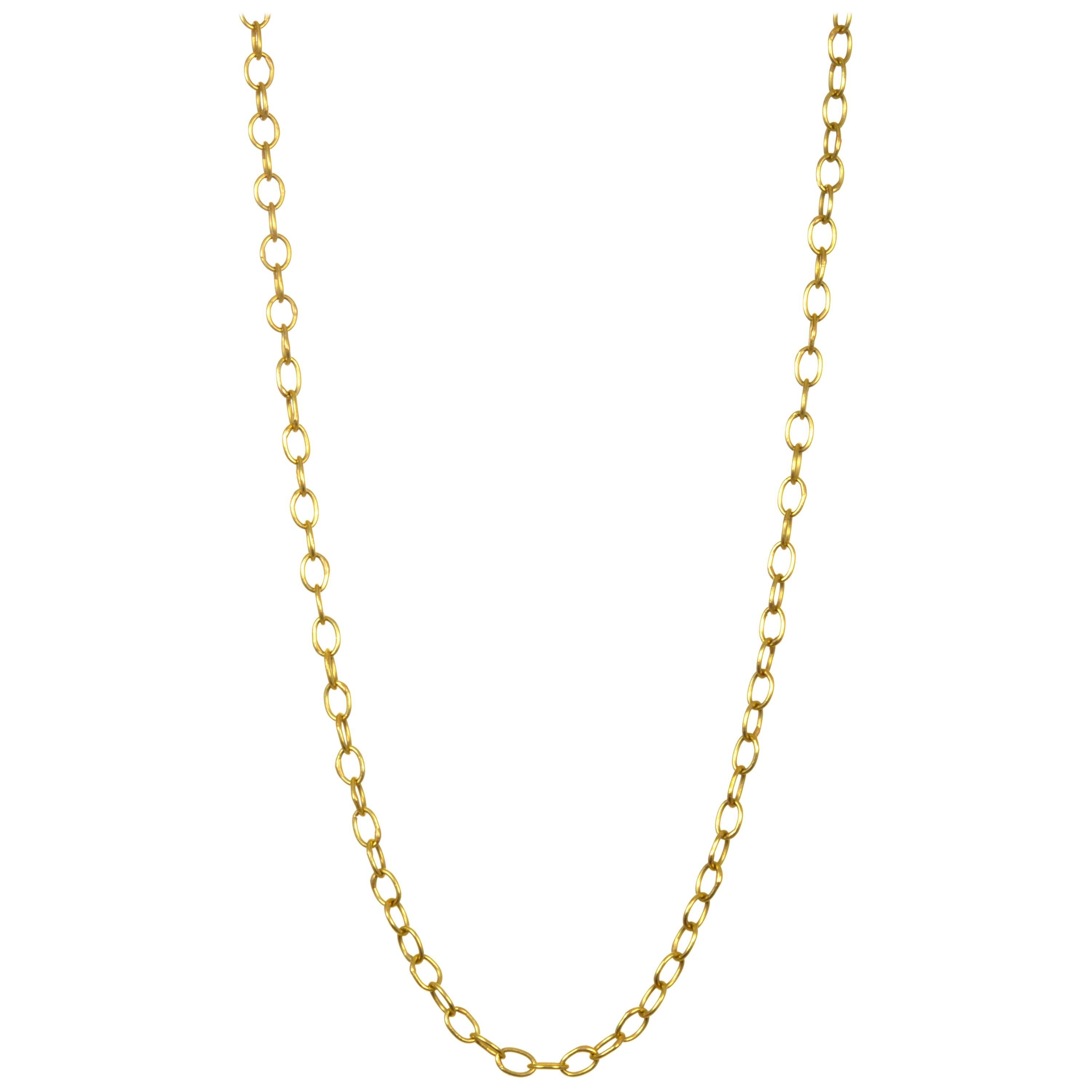 Faye Kim 18 Karat Gold Handmade Small Oval Link Chain 18"