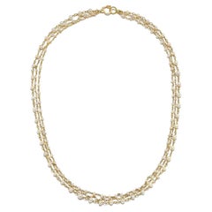 Faye Kim 18 Karat Gold Handwrapped Natural Pearl Chain Necklace